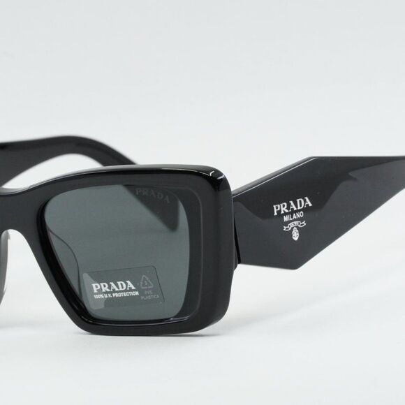 NEWEST PRADA PR08YSF 1AB5S0 BLACK DARK GREY SUNGLASSES - Picture 4 of 12